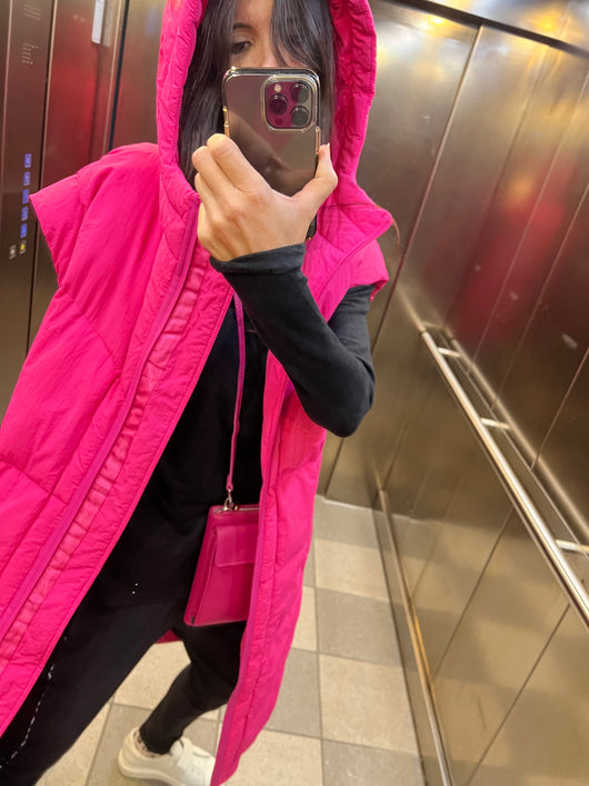 20-576-2204 10Days Stepweste Long padded Vest flamingo pink